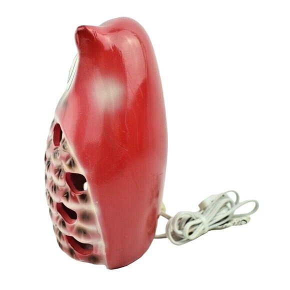 Decorative Owl Red Ceramic Vintage 8.5 x 6.5 inch Accent Table Lamp - Picture 3 of 5